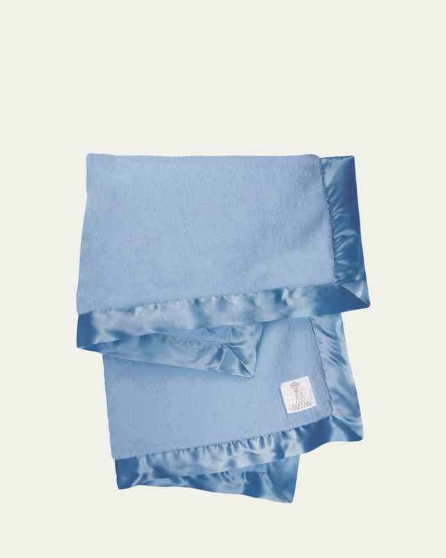 Luxe Solid Plush Baby Blanket w/ Satin Border